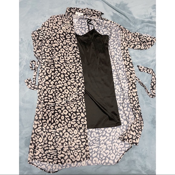 Black and Cream Leopard Print Dress - Picture 2 of 5